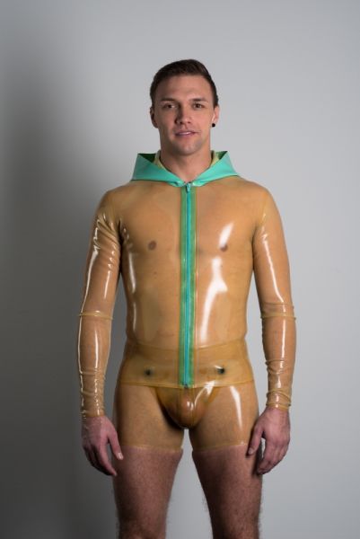 Latexjacke mit Kapuze für Herren